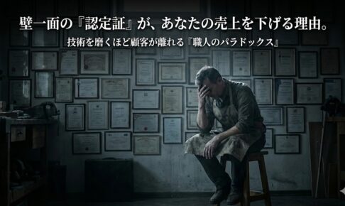 壁一面の『認定証』が、あなたの売上を下げる理由。技術を磨くほど顧客が離れる『職人のパラドックス』